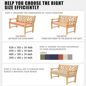 Coussin de chaise en rotin extra long et épais, sur mesure, pour extérieur, rectangulaire, en éponge, imperméable, en mousse, pour banc de patio, canapé simple - Product Image 3