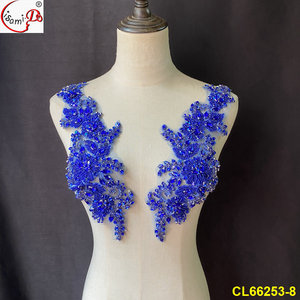 Lisami moda lüks kristal el yapımı beaned rhinestone gelinlik elbise aksesuar ve çiçek yama - Product Image 4