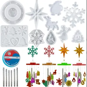 Kit de moldes de silicona para decoración del hogar, manualidades, carillones de viento, Navidad, 13624