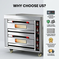 Horno Eléctrico Comercial de Doble Piso y Cuatro Bandejas, Ideal para Panaderías, Pizzerías y Reposterías