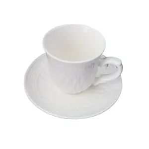 饮料批发阿里巴巴婚礼恩典茶具陶瓷茶具、散装茶杯和茶碟套装