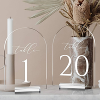 Support de table en plaque acrylique de 2 mm, support de panneau en plastique acrylique transparent dépoli, plaque acrylique en forme d'arche pour mariage