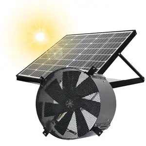 Extractor de calor solar de 40W, ventilador de metal de 14 pulgadas, potencia axial