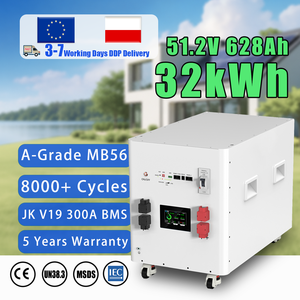แบตเตอรี่ลิเธียม Polonya Stock DDP ประสิทธิภาพสูง 32kWh 51.2V 628Ah MB56 พร้อมระบบจัดการแบตเตอรี่ JK BMS ระบบทำความร้อน สำหรับสถานีพลังงานแสงอาทิตย์สำหรับบ้านแบบออฟกริด - Product Image 1