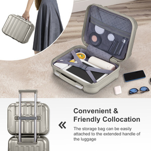 DB 2-Piece <b>Luggage</b> Set 20\" Expandable Hardside Carry-On Suitcase 14\" Mini Cosmetic Case Lightweight <b>TSA</b> <b>Lock</b> Polyester Lining - Product Image 6