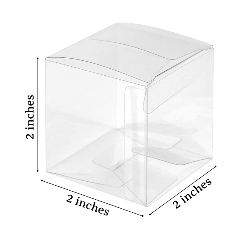 Clear Favor Boxes 100pcs Plastic Gift Transparent Cube Boxes PET Boxes