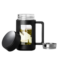 Bouteille d'eau en verre borosilicate haute résistance avec manche en silicone personnalisé, design unique et transparent, style minimaliste, bouchon à visser