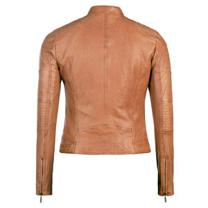 Veste en cuir personnalisée à la mode pour femmes Standard en cuir véritable hiver 20 veste matelassée tricotée femme taille personnalisée finie - Product Image 6