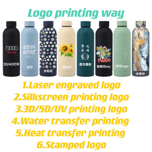 BORGE Logo personnalisé 500ml petite bouteille d'eau en acier inoxydable à bouche étroite Portable thermos isolé sous vide - Product Image 5