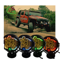 Feux antibrouillard 5 pouces pour moto, feux modifiés rouge, vert, jaune, bleu, feux latéraux en aluminium, LED super lumineux, étanches IP67