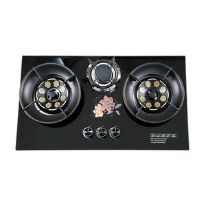 Cuisinière à <span class=keywords><strong>gaz</strong></span> encastrable de bureau à double usage Source Factory, panneau en verre trempé, protection anti-extinction de flamme, allumage électronique par impulsion, 3 brûleurs - Product Image 5