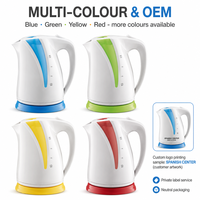 Bouilloire électrique 2,0 L, corps en PP de qualité alimentaire, base chauffante en acier inoxydable, base sans fil 360°, arrêt automatique, 220-240V