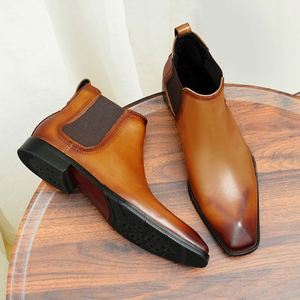 Bottes Martin de style britannique tendance 2025 - Bottes montantes pour homme en cuir véritable avec doublure en polaire chaude - Product Image 3