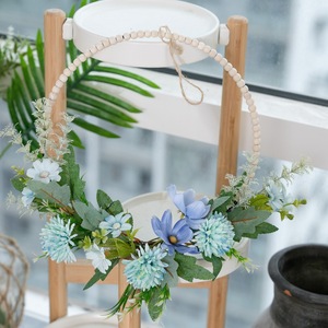 Guirlande de fleurs artificielles CallaFloral, décoration murale en demi-cercle, feuilles bleues et vertes, décoration de mariage et de la maison CF01311 - Product Image 1