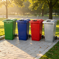 Conteneur à déchets en acier robuste personnalisable 240L avec couvercle hermétique inodore et roues pour campus universitaire