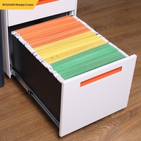 Armoire de classement mobile en acier à 3 tiroirs avec serrure, design moderne, à placer sous le bureau