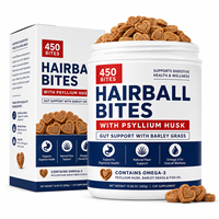 Complément alimentaire naturel pour chats adultes : Friandises à mâcher molles pour la santé intestinale, avec probiotiques et acides gras oméga-3, pour la prévention des boules de poils.