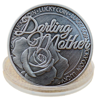 Pièce de monnaie en argent plaqué or en forme de roses pour couple, symbole d'amour éternel, souvenir de mariage porte-bonheur, avec boîte en acrylique