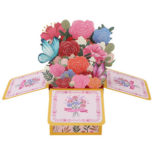 Giorno dell'insegnante 3d biglietto di auguri Bouquet fiore biglietto di auguri di compleanno Qixi Festival biglietto di auguri di ringraziamento - Product Image 1