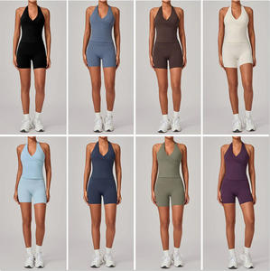 Ropa Deportiva al por Mayor con Logotipo Personalizado, Ropa Deportiva para Mujer, Leggings de Yoga Suaves, Ropa Deportiva de 2 Piezas de Nailon y Elastano - Product Image 3