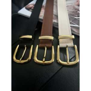 Ceinture à boucle dorée avec boucle en alliage, ceinture en tissu décontractée pour femmes et hommes - Product Image 1