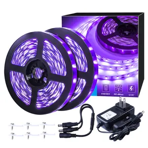 UV LED schwarz hellviolett Kit Selbst band 12V 60 LEDs/m flexibler Streifen für Neon Party Dekoration 5//20m