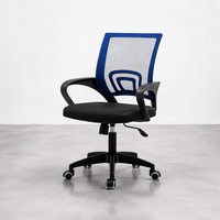 Chaise de bureau respirante en maille avec dossier, pivotante et réglable, avec accoudoirs, pour la maison, le bureau ou la salle de travail