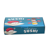 Boîtes à sushi en papier kraft recyclables jetables, format personnalisé, gaufrage, pelliculage mat, emballage alimentaire