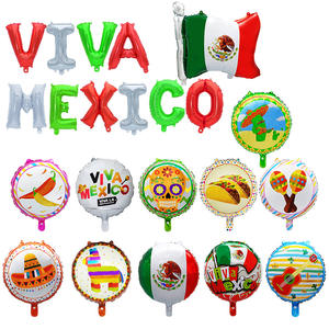 Décorations de fête du Jour de l'Indépendance du Mexique, ballons en feuille d'aluminium <span class=keywords><strong>Viva</strong></span> Mexico pour <span class=keywords><strong>la</strong></span> fête d'anniversaire sur le thème du Jour de l'Indépendance - Product Image 1