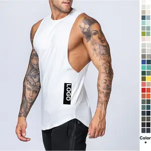 Custom Logo Cotton Popular Exercise Oversized Training Muscle Fitness Best Selling Ribbed Tank Top Compression Mans Gym Vests