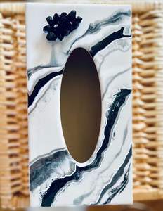 Caja de pañuelos hecha a mano con flores incrustadas, bolso de noche para mujer, para comedor, cocina, dormitorio, tocadores y decoración del hogar - Product Image 4