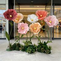 Amapola de Papel Gigante Realista con Base, Decoración para Escaparates, Bodas y Fotografía Comercial