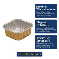 Barquettes jetables écologiques en aluminium doré de 50 ml, de qualité alimentaire, pour cuisson, pizzas, tartes et cupcakes