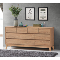 Usine directe milieu du siècle moderne en bois blanc large commode à 10 tiroirs