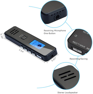 <span class=keywords><strong>Dictaphone</strong></span> rechargeable avec haut-parleur <span class=keywords><strong>stéréo</strong></span> Enregistreur vocal protégé par mot de passe qui enregistre l'audio au format WAV - Product Image 3