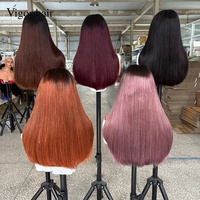 Pelucas de Cabello Humano Virgen al por Mayor, Peluca Bob en Capas con Frente de Encaje, 300% de Densidad, 20 Pulgadas, Encaje 13x4, Cabello Humano Natural SDD con Flequillo