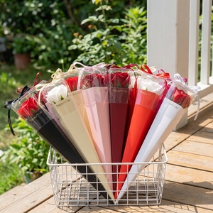 Caja de Regalo para Flores, Fundas Individuales para Rosas, Cajas de Regalo para Ramos, Papel Dorado Reciclable, Plegable, para Mujeres, Día de la Madre, Suministros para Bodas - Product Image 5