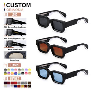 Kacamata hitam asetat terpolarisasi pria wanita kualitas tinggi kacamata hitam TAC persegi panjang bingkai persegi tebal mewah Logo kustom - Product Image 1