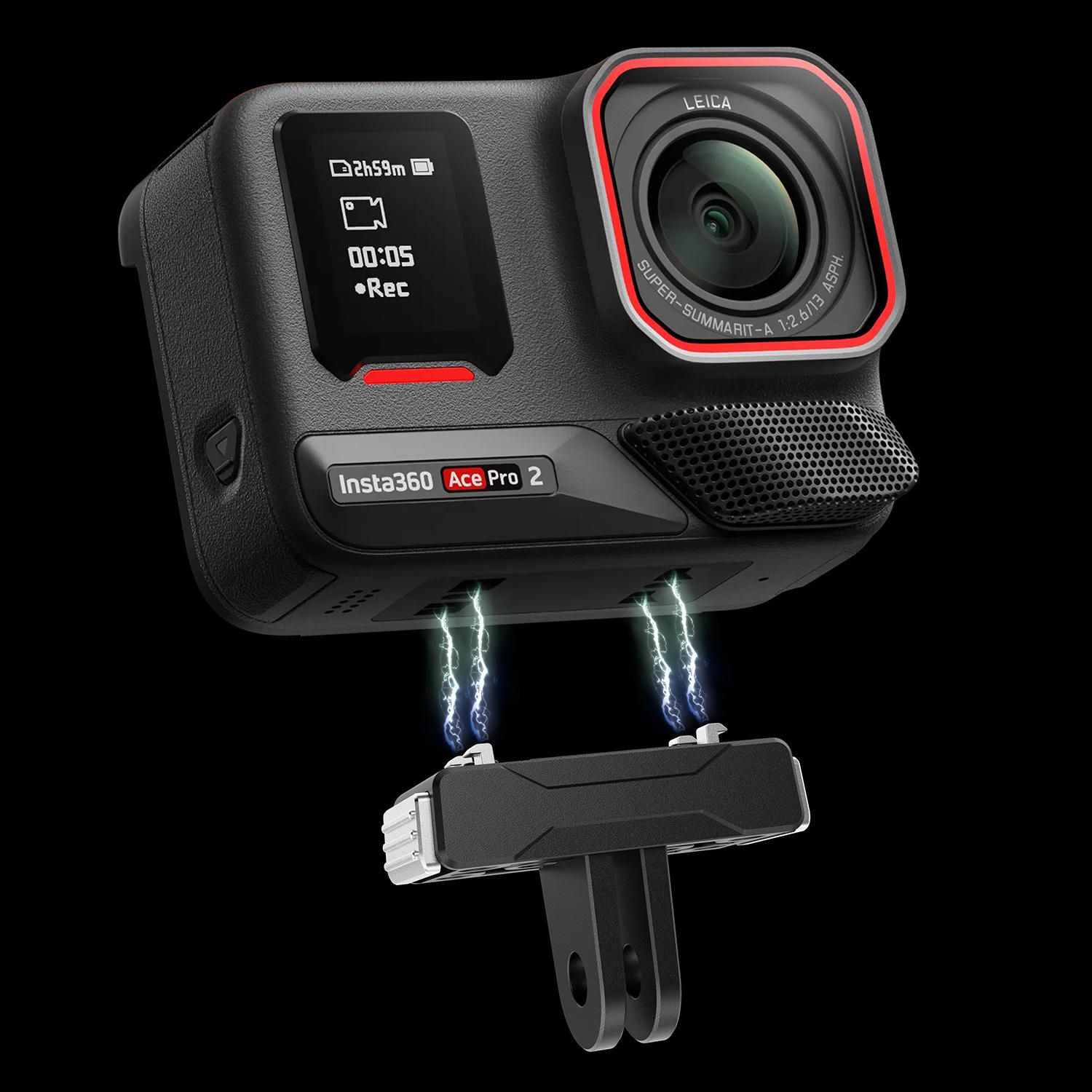 Hongdak Hot Accessories for Insta360 X5 / Ace Pro / Ace Pro 2 Action Camera Magnetic Quick Release Two Claw Adapter Mount