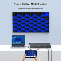 Controlador de Video Wall HD-MI 4X24 1920*1080 60Hz con Audio, Procesador de Empalme Todo en Uno de 4 Entradas y 24 Salidas para Sala de Conferencias