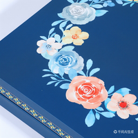 Boîtes d'emballage en papier rigide personnalisées, motif floral, laminage mat, gaufrage pour chocolat, sushi, bonbons, macarons, emballage cadeau
