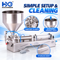 Machine de remplissage de pâtes pour miel, sauce, confiture, ketchup, beurre de cacahuète, mayonnaise avec piston pneumatique et trémie en acier inoxydable
