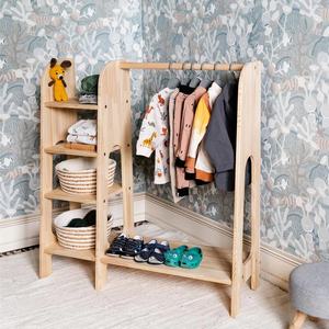 <span class=keywords><strong>Porte</strong></span>-vêtements <span class=keywords><strong>Montessori</strong></span> pour enfants avec étagère <span class=keywords><strong>Porte</strong></span>-vêtements en bois pour tout-petits Rangement pour vêtements pour enfants - Product Image 1