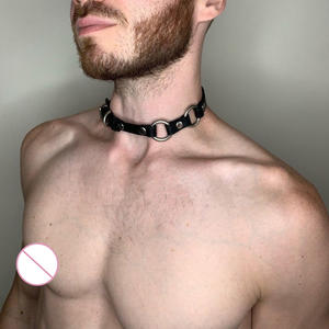 Collier de cou en cuir unisexe, bracelet, bijoux de costume personnalisés, produits érotiques <span class=keywords><strong>BDSM</strong></span> - Product Image 3