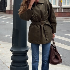 Abrigo Cortavientos Decorativo con Cinturón, Simple y Versátil, Nueva Moda de Invierno 2025 para Mujer - Product Image 2