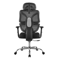 Chaise de bureau ergonomique moderne Li&Sung LS-W203-M2, dossier entièrement en maille, hauteur réglable, pivotante, confortable, design haut de gamme, métal