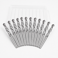 HRC55 Tungsten Carbide Ball End Router Bits 2 Flute CNC Alat Pemotong Kayu Bola Baja Wolfram Alat Pertukangan Kayu
