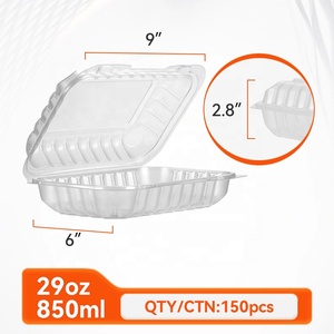 Thân Thiện Với Môi Trường Dùng Một Lần PPMF Nhựa PP <span class=keywords><strong>Foam</strong></span> Container Takeout Thay Thế 9X6 Vỏ Sò Trắng Bản Lề Để Đi Container Thực Phẩm - Product Image 5