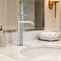 Robinet de lavabo noir mat en alliage de zinc, eau froide uniquement, monotrou, à poser sur le comptoir, pour salle de bain