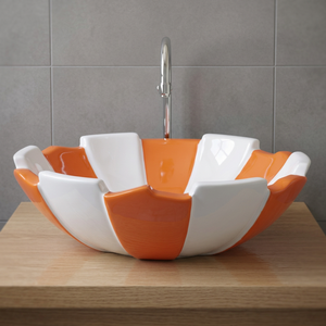 Vasque carrée en céramique grise à poser sur comptoir, écologique, pour usage hospitalier, design moderne, installation au-dessus du comptoir - Product Image 6